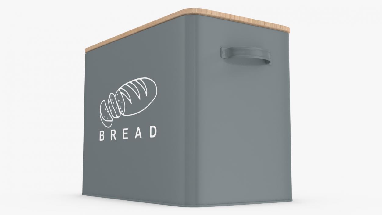 3D Kitchen Bread Box Grey Big