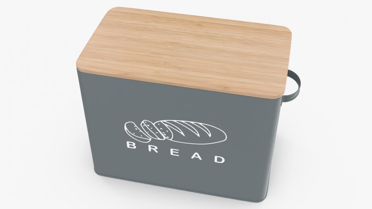 3D Kitchen Bread Box Grey Big