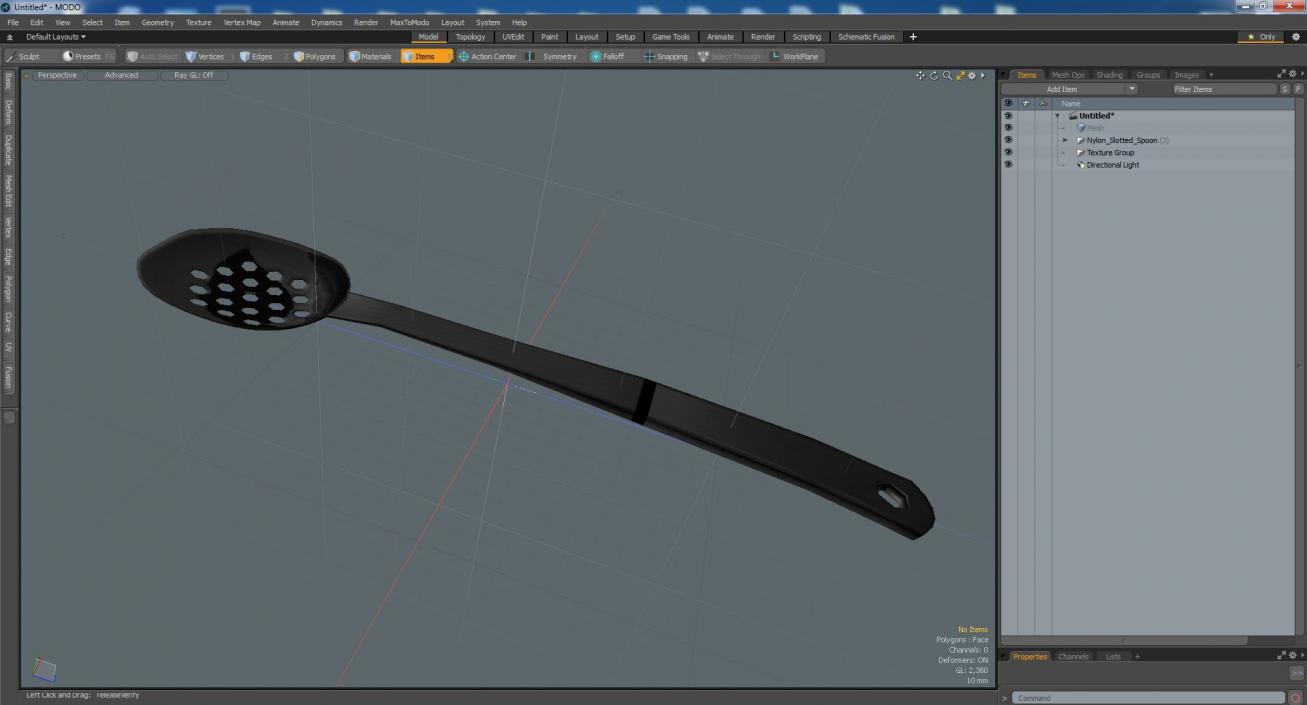 Nylon Slotted Spoon 3D model