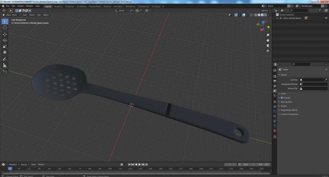 Nylon Slotted Spoon 3D model