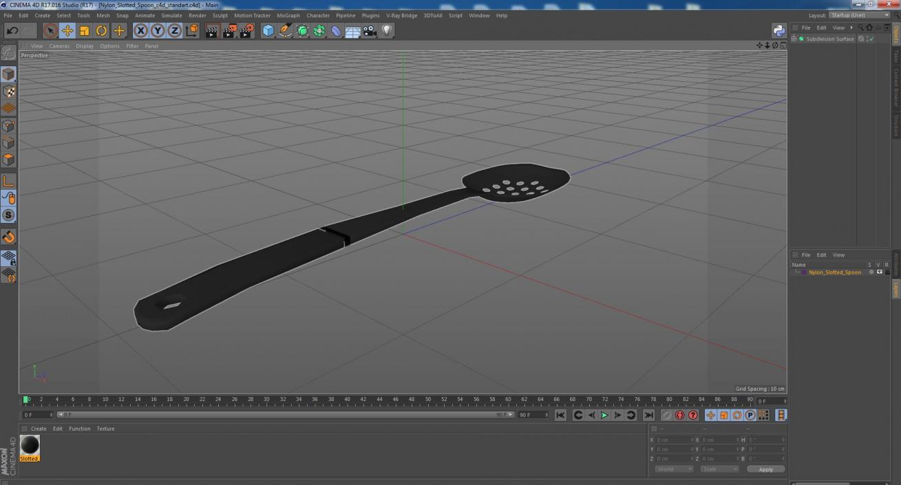 Nylon Slotted Spoon 3D model