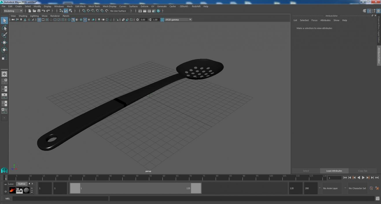 Nylon Slotted Spoon 3D model