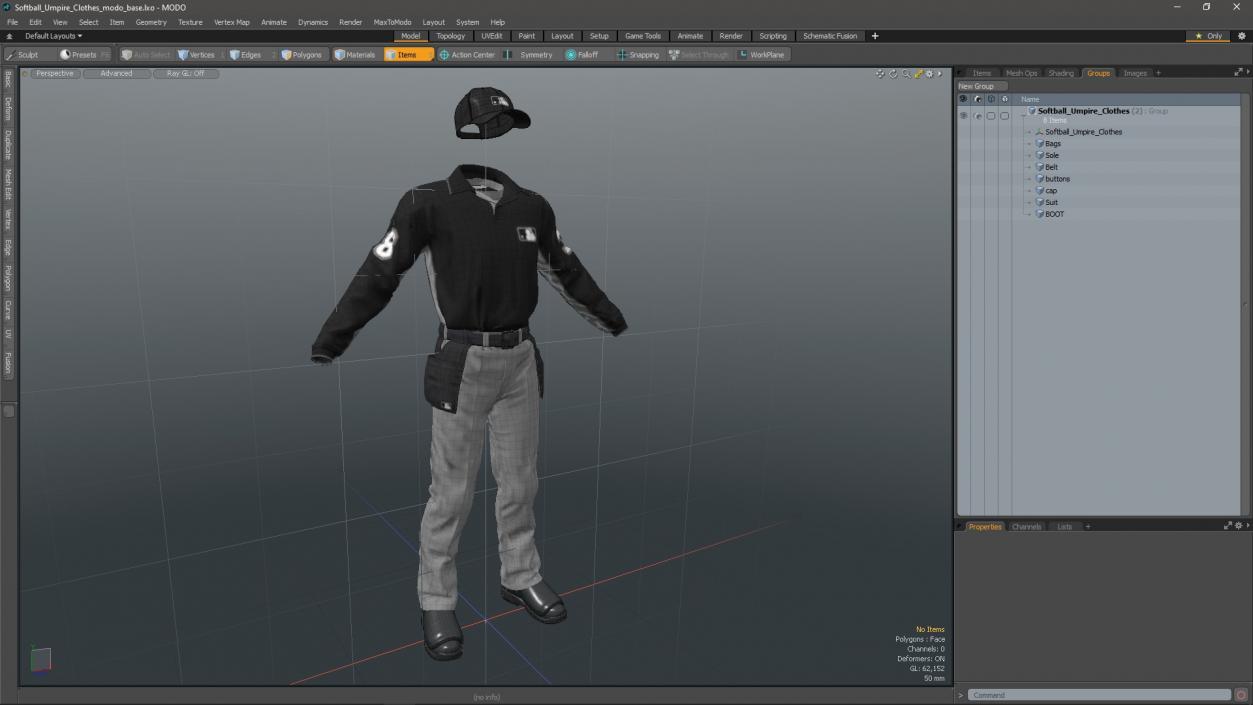 3D Softball Umpire Clothes model