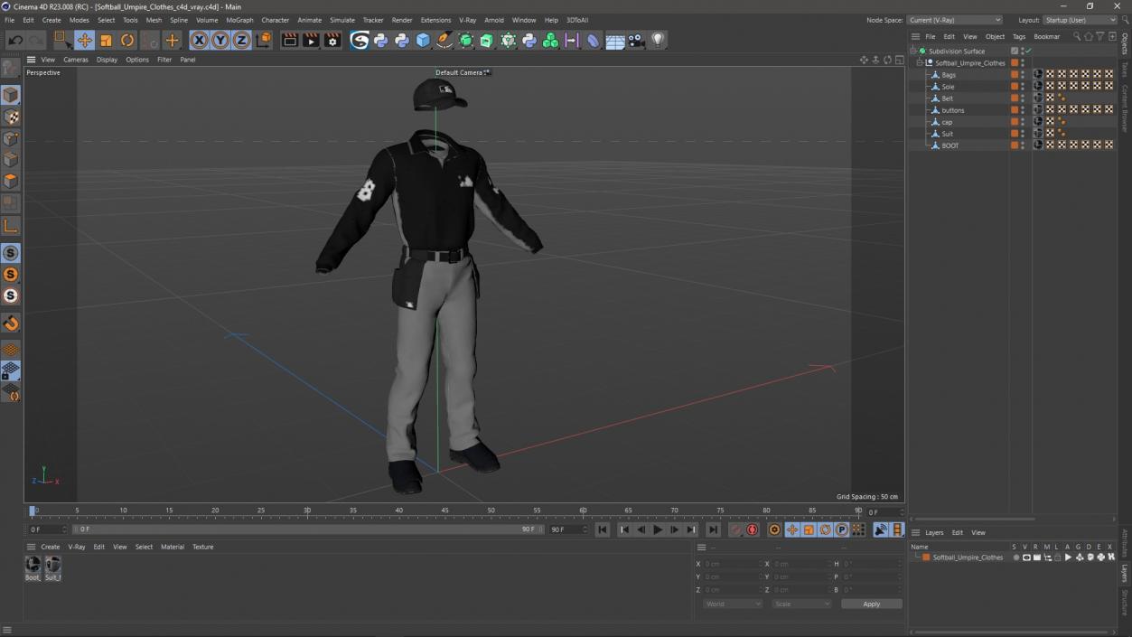 3D Softball Umpire Clothes model