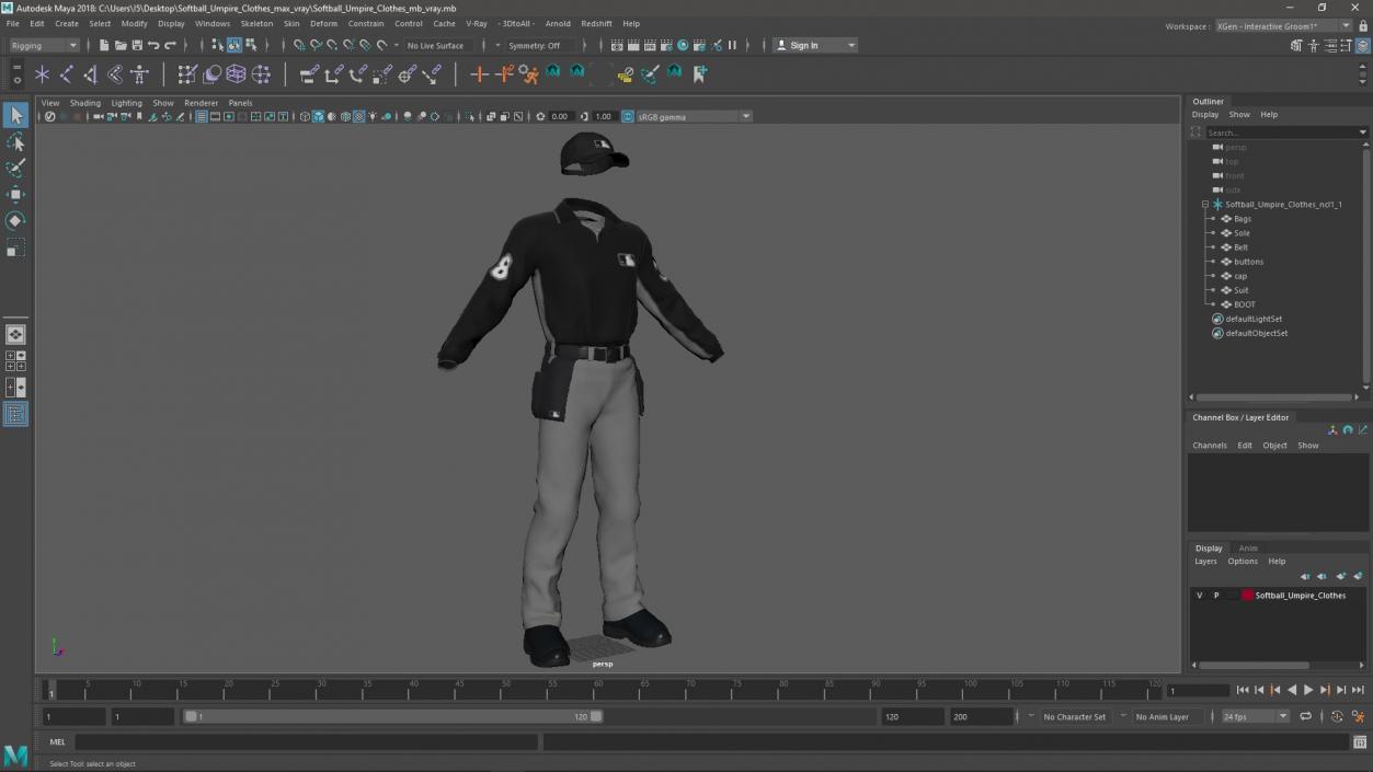 3D Softball Umpire Clothes model