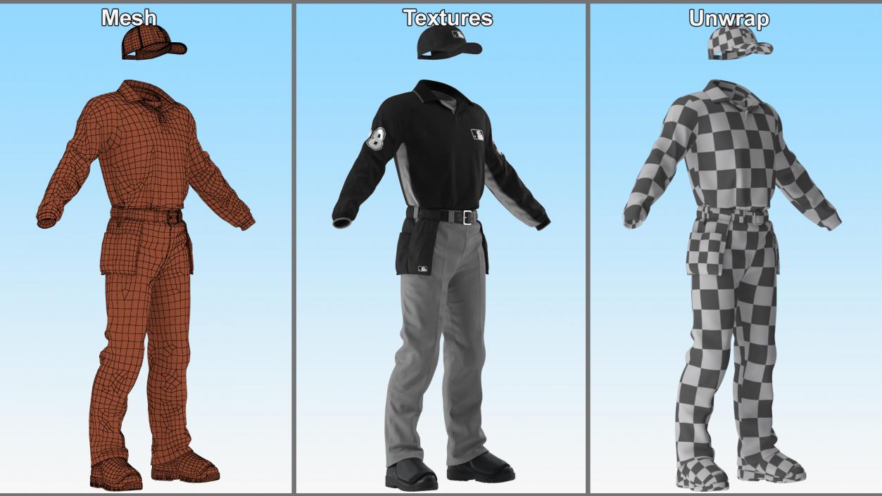 3D Softball Umpire Clothes model