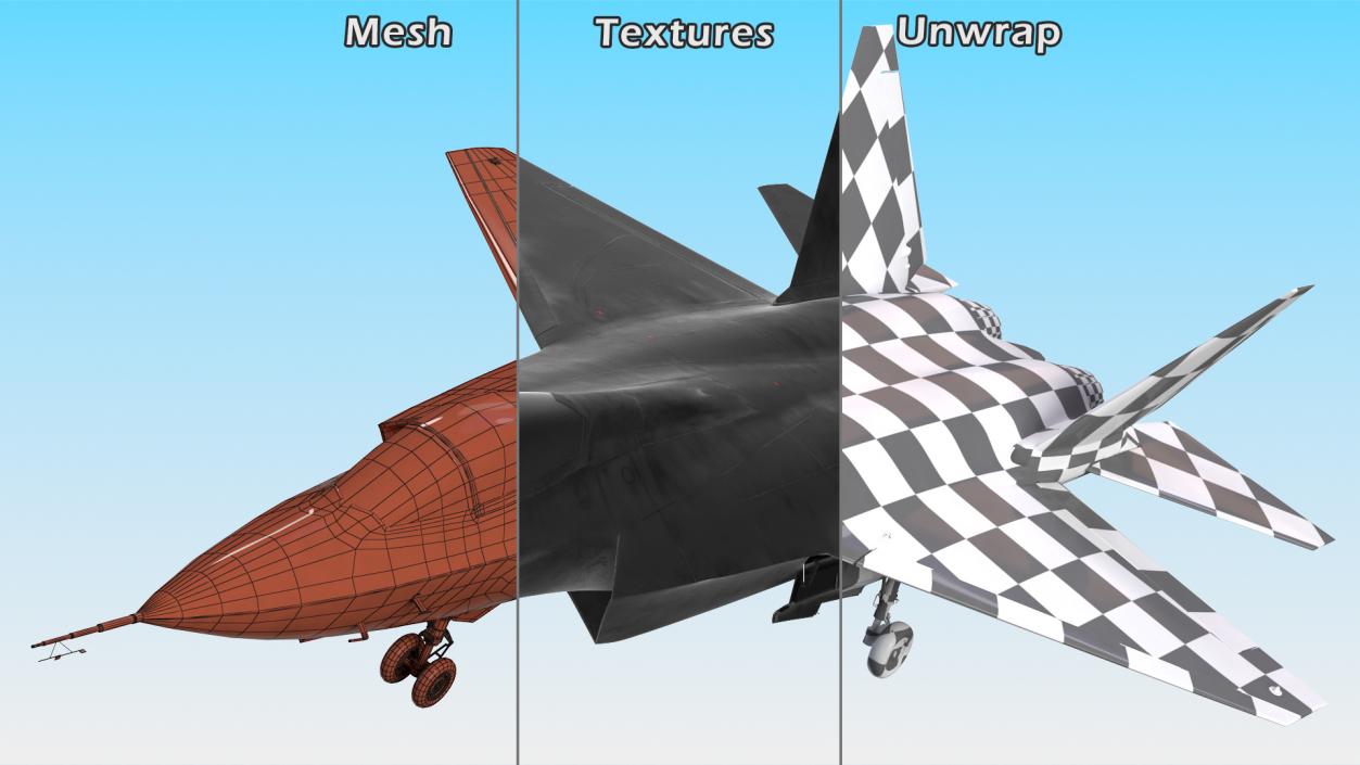 3D model Multirole Jet Fighter Exterior Only