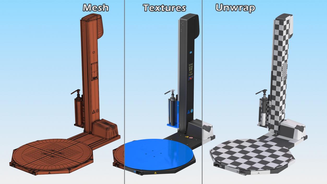 3D Semi Automatic Pallet Wrapping Machine model