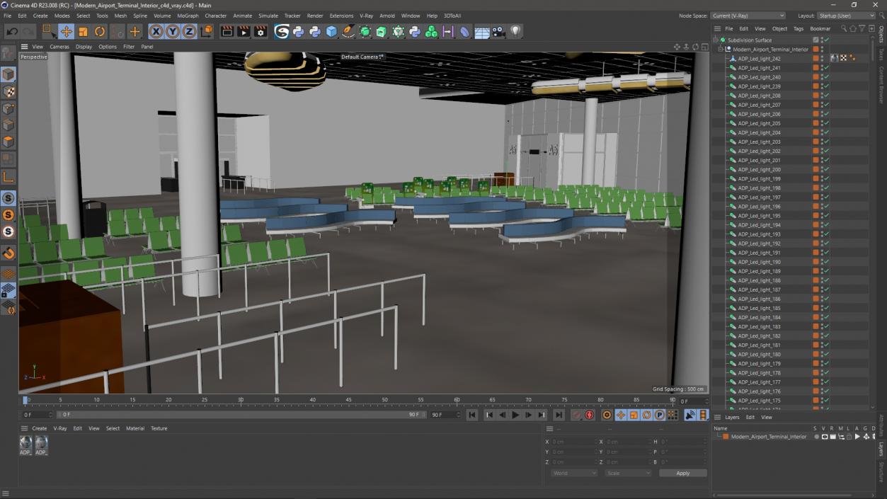 Modern Airport Terminal Interior 3D