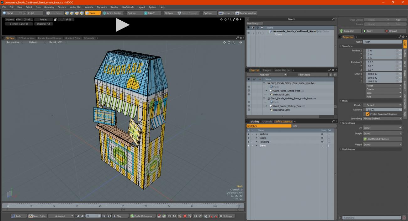 3D model Lemonade Booth Cardboard Stand