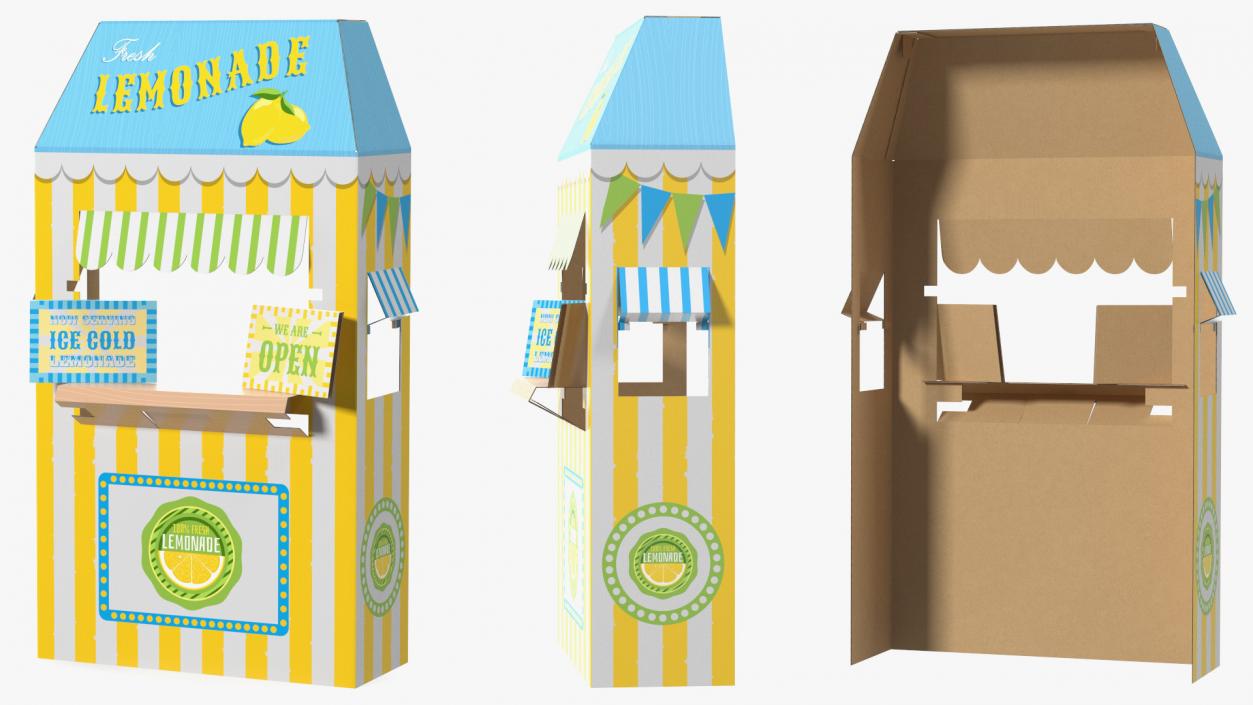 3D model Lemonade Booth Cardboard Stand