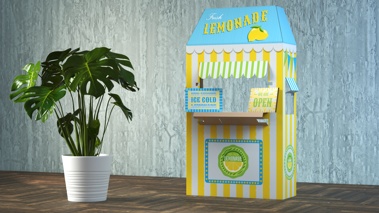 3D model Lemonade Booth Cardboard Stand