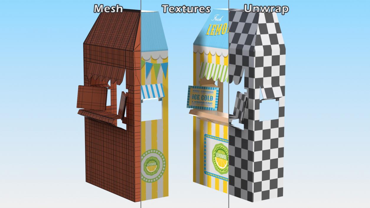 3D model Lemonade Booth Cardboard Stand