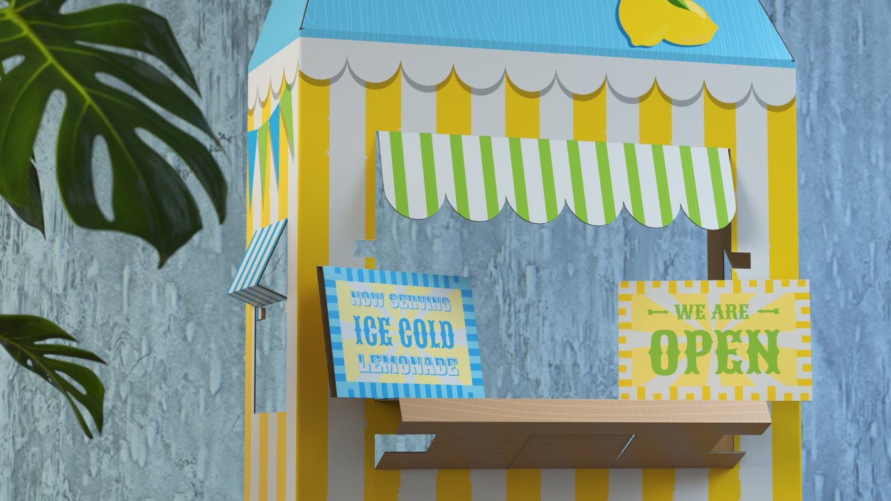 3D model Lemonade Booth Cardboard Stand