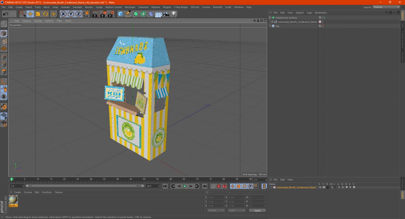 3D model Lemonade Booth Cardboard Stand