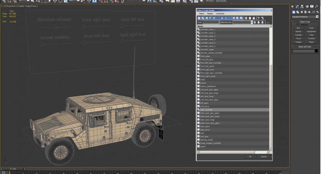 3D Humvee M1151 Rigged Desert