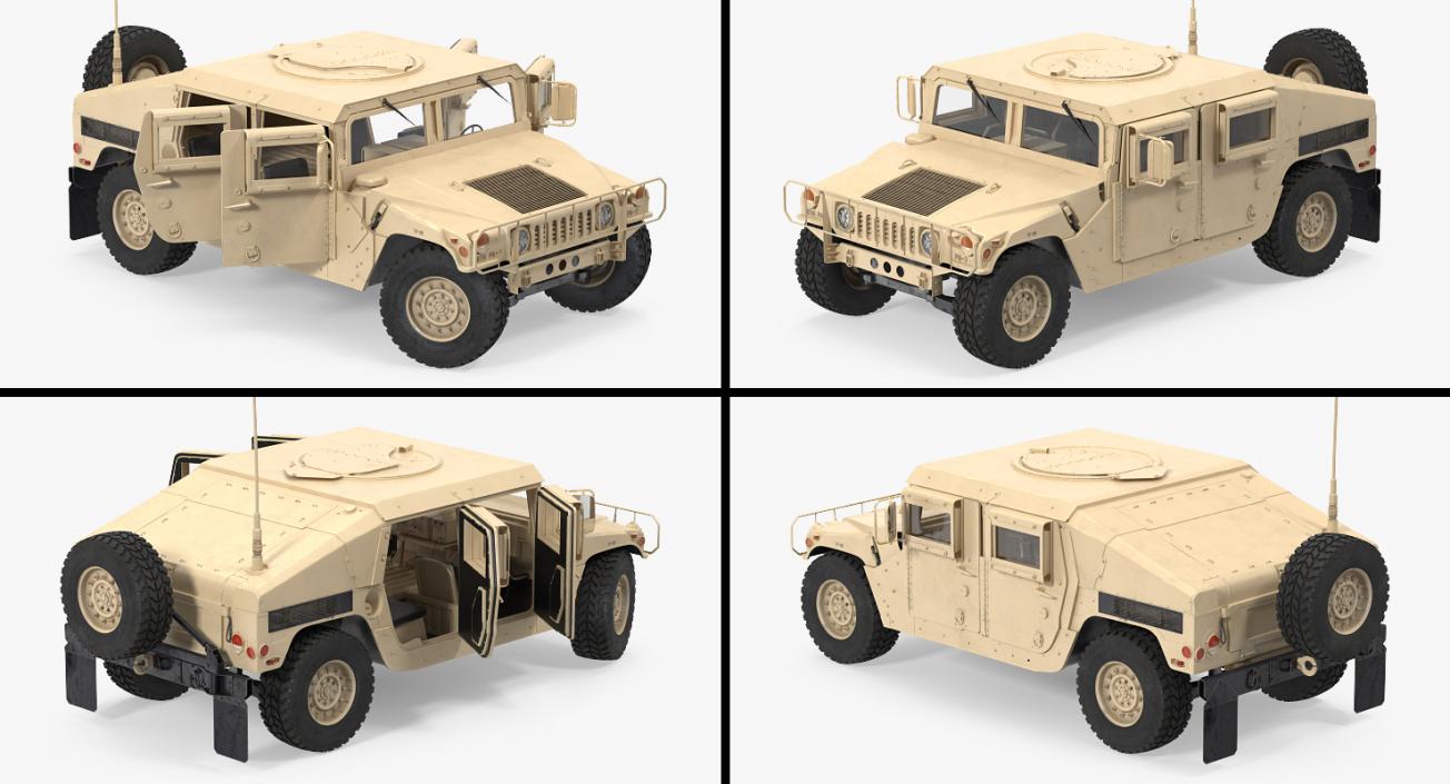 3D Humvee M1151 Rigged Desert