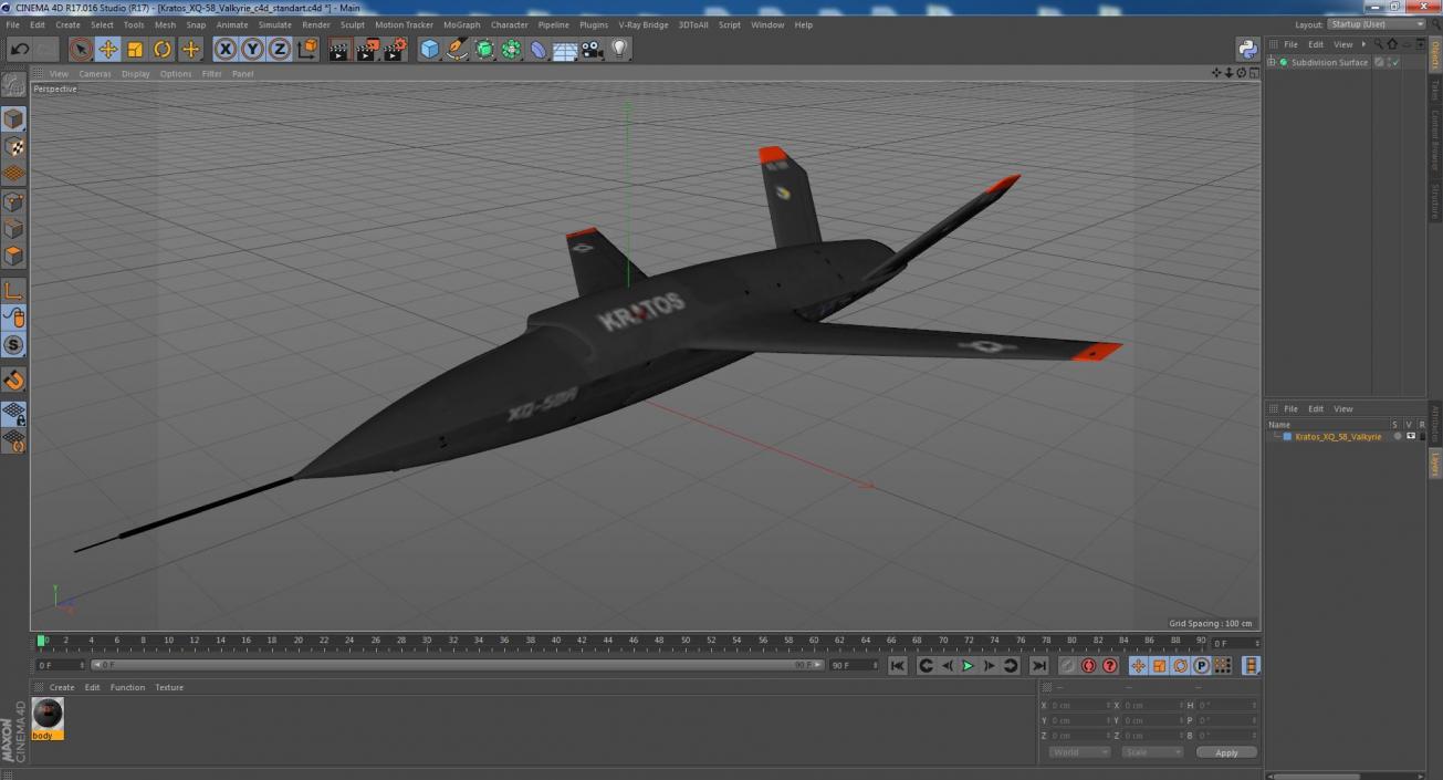 3D Kratos XQ-58 Valkyrie