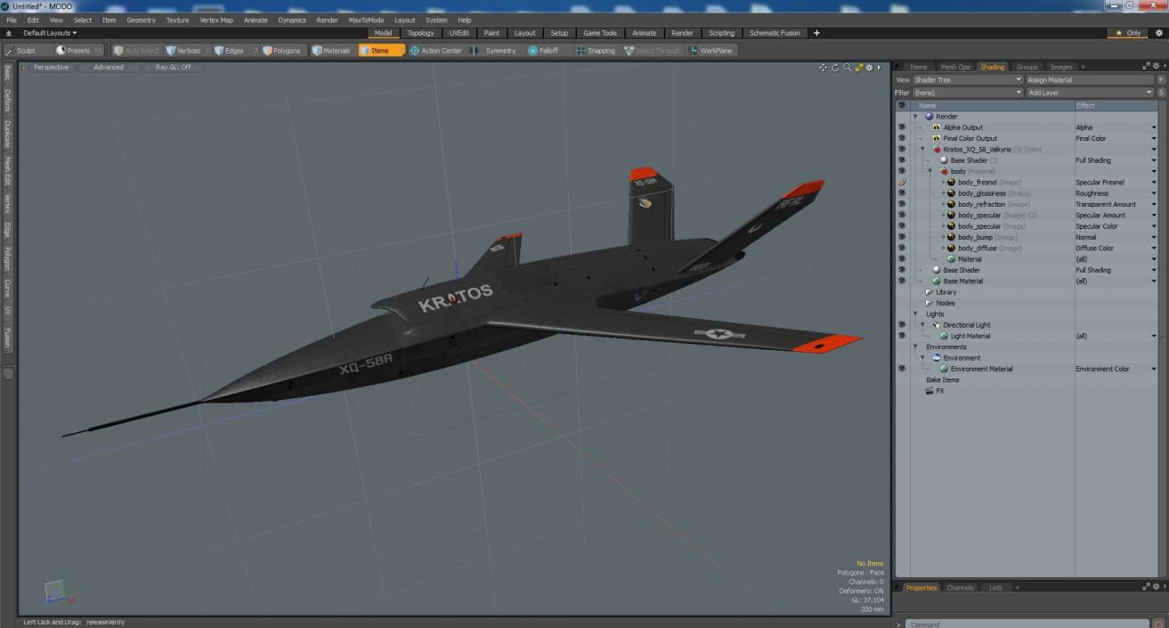 3D Kratos XQ-58 Valkyrie