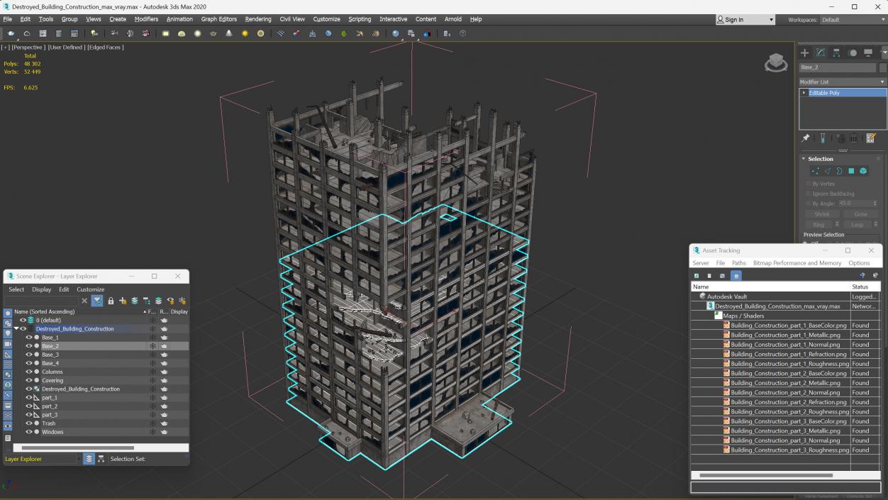 3D Destroyed Building Construction