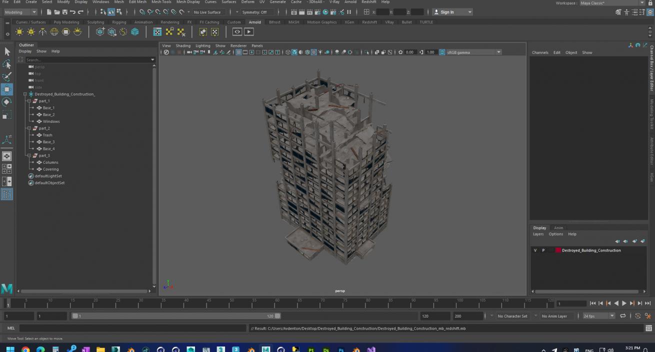 3D Destroyed Building Construction