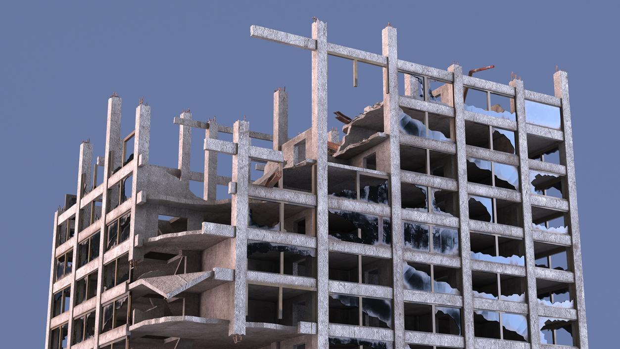 3D Destroyed Building Construction