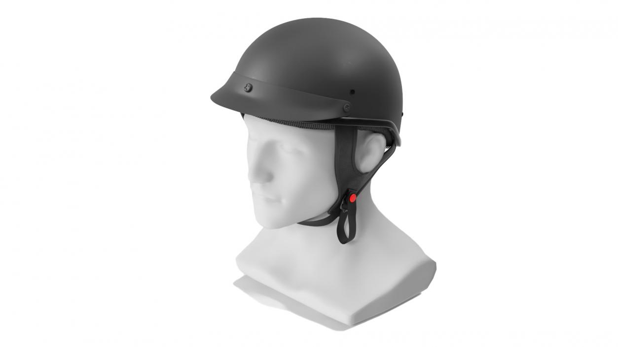 3D Classic Motorcycle Helmet on Mannequin model