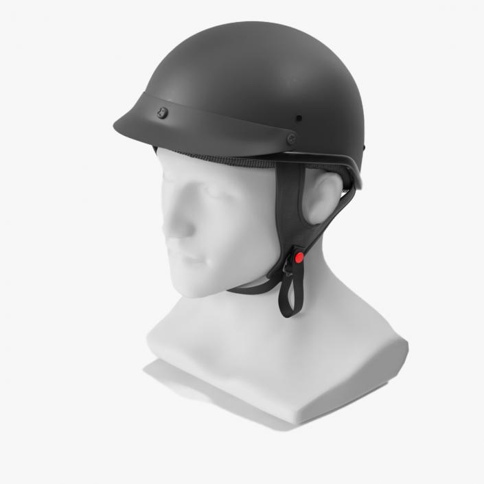 3D Classic Motorcycle Helmet on Mannequin model