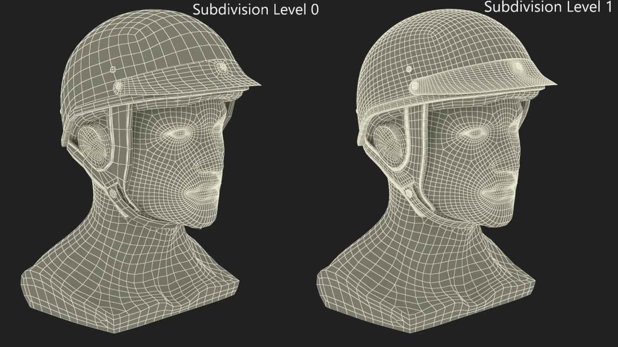 3D Classic Motorcycle Helmet on Mannequin model