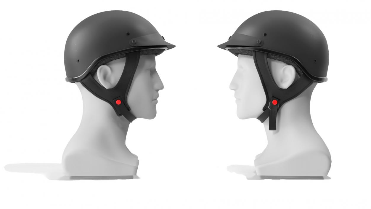 3D Classic Motorcycle Helmet on Mannequin model