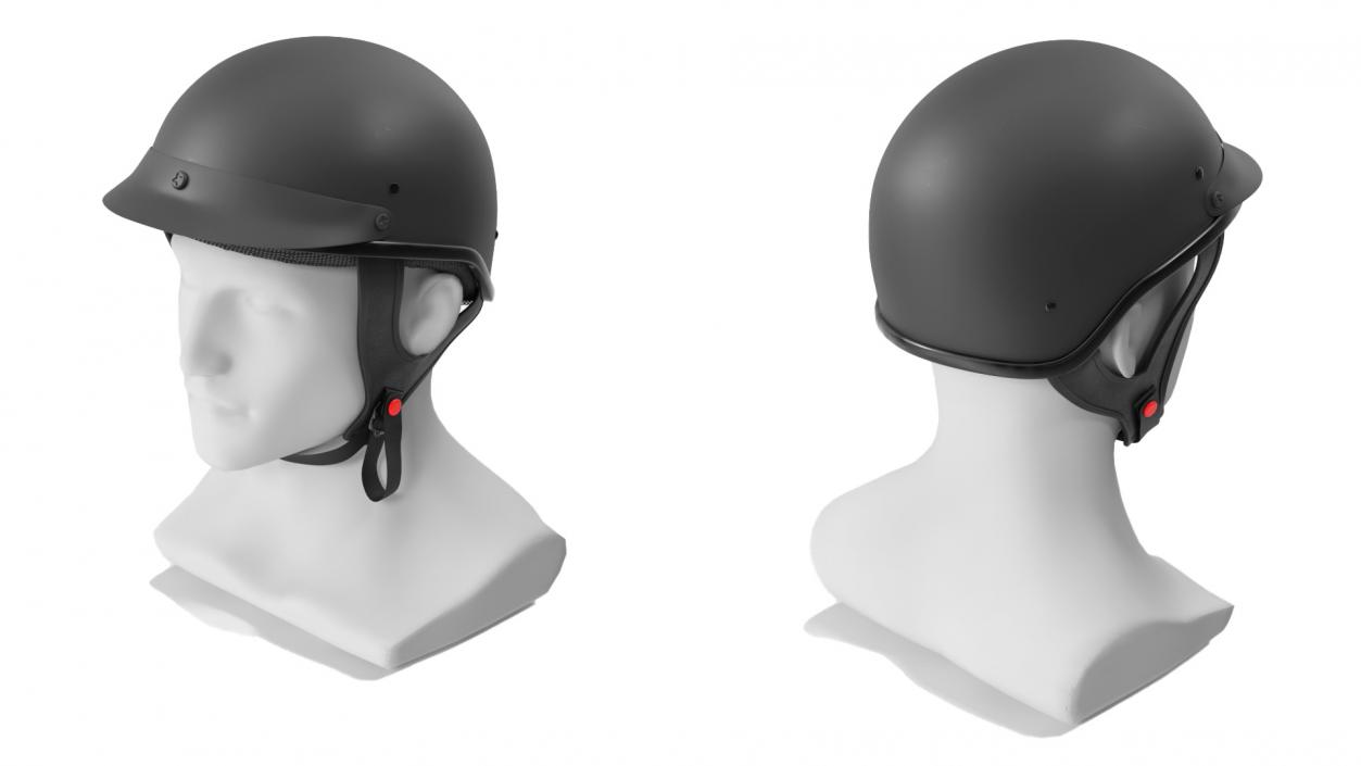 3D Classic Motorcycle Helmet on Mannequin model