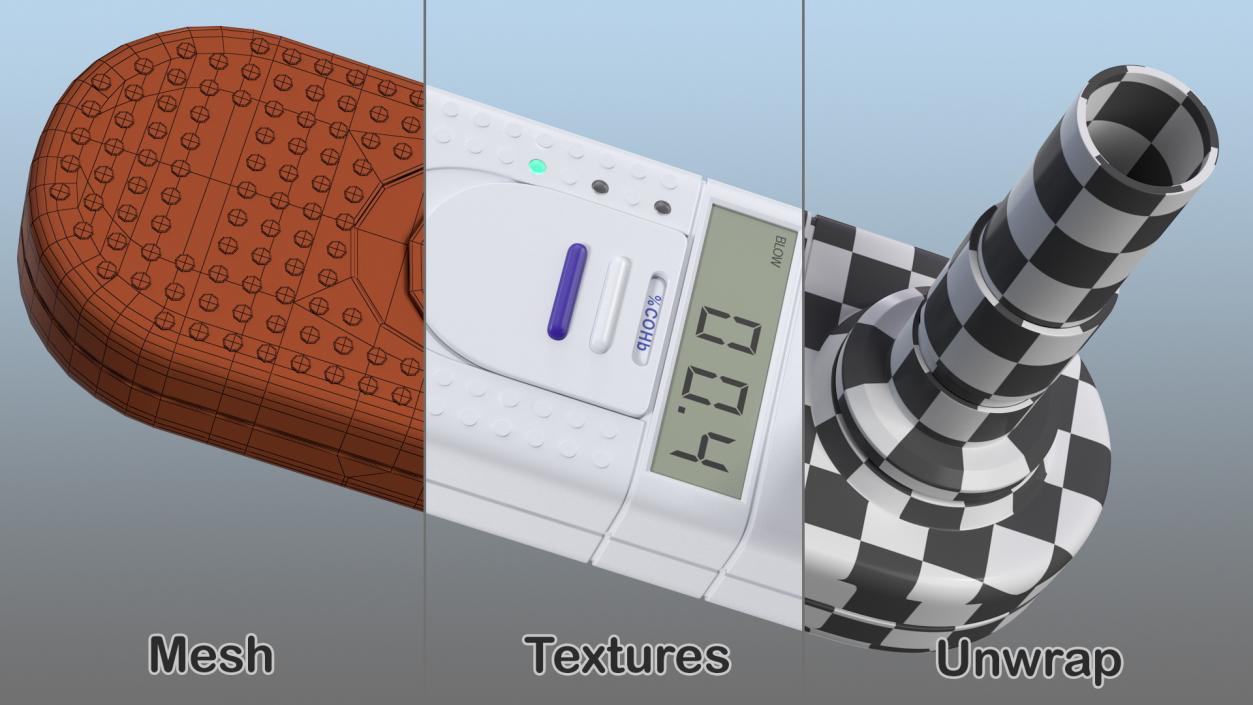 3D Medical Carbon Monoxide Breath Monitor model