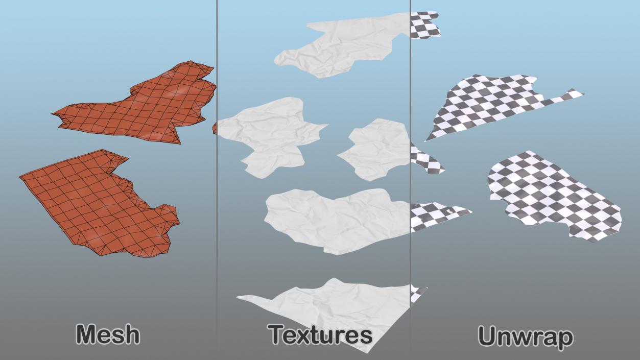 3D model Crumpled Paper Collection