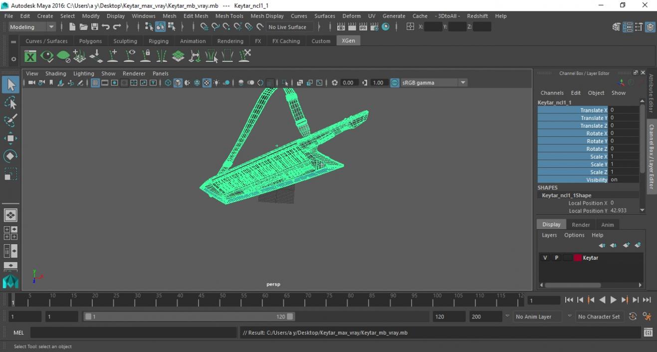 3D model Keytar