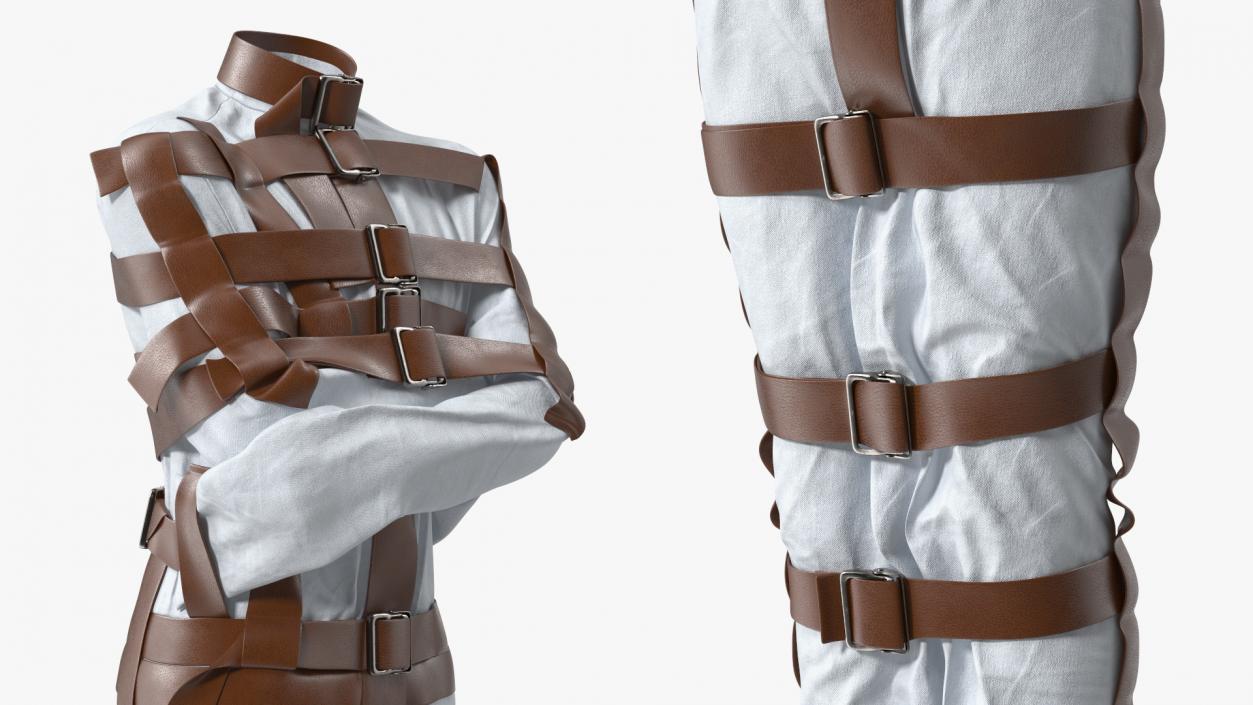 3D Straitjacket Outfit with Leather Belts model