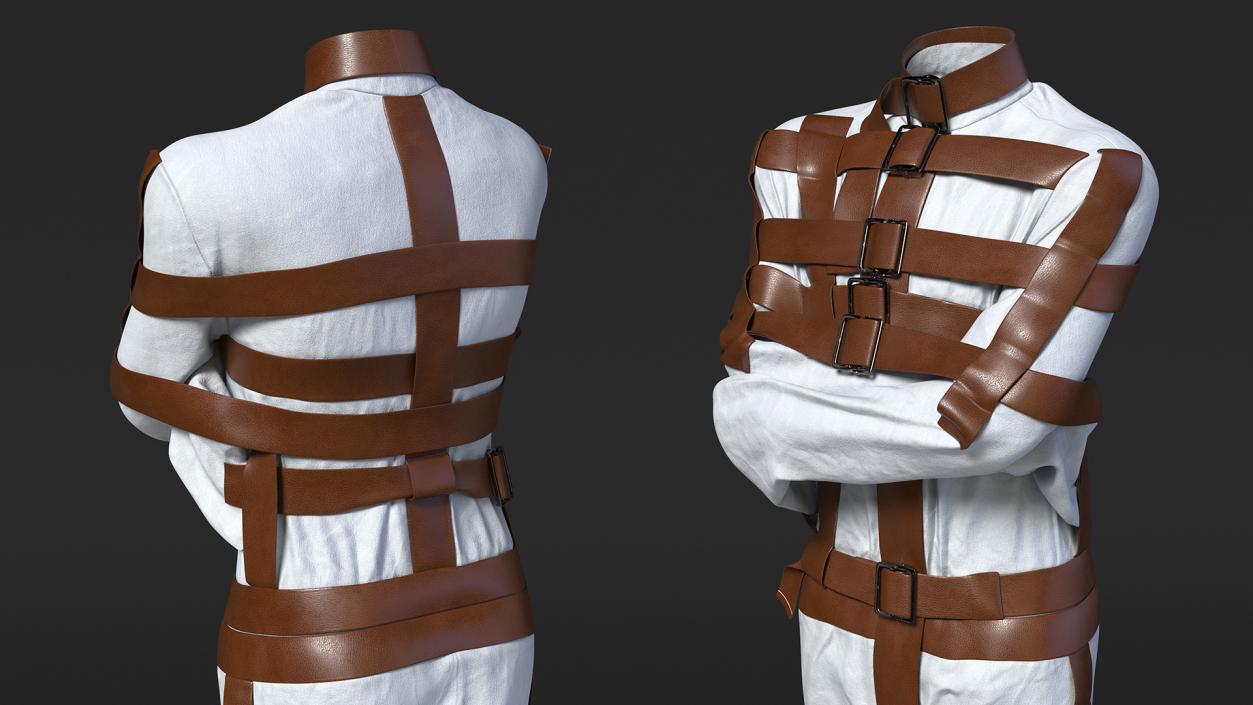 3D Straitjacket Outfit with Leather Belts model