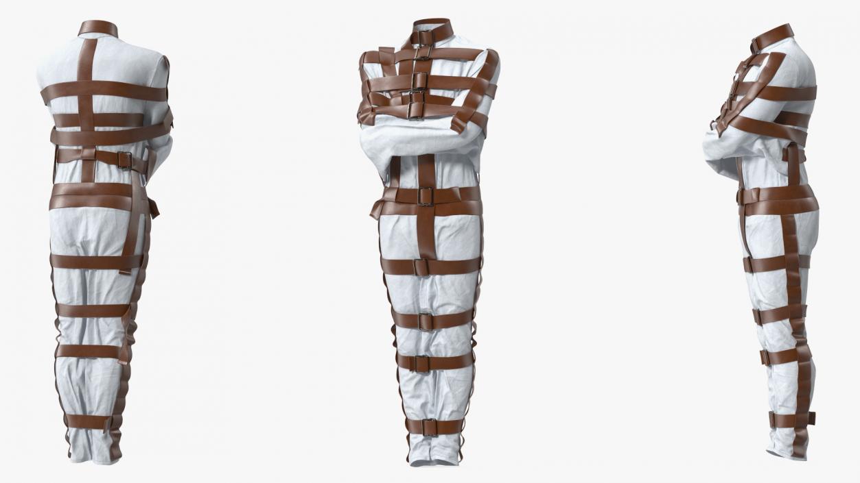 3D Straitjacket Outfit with Leather Belts model