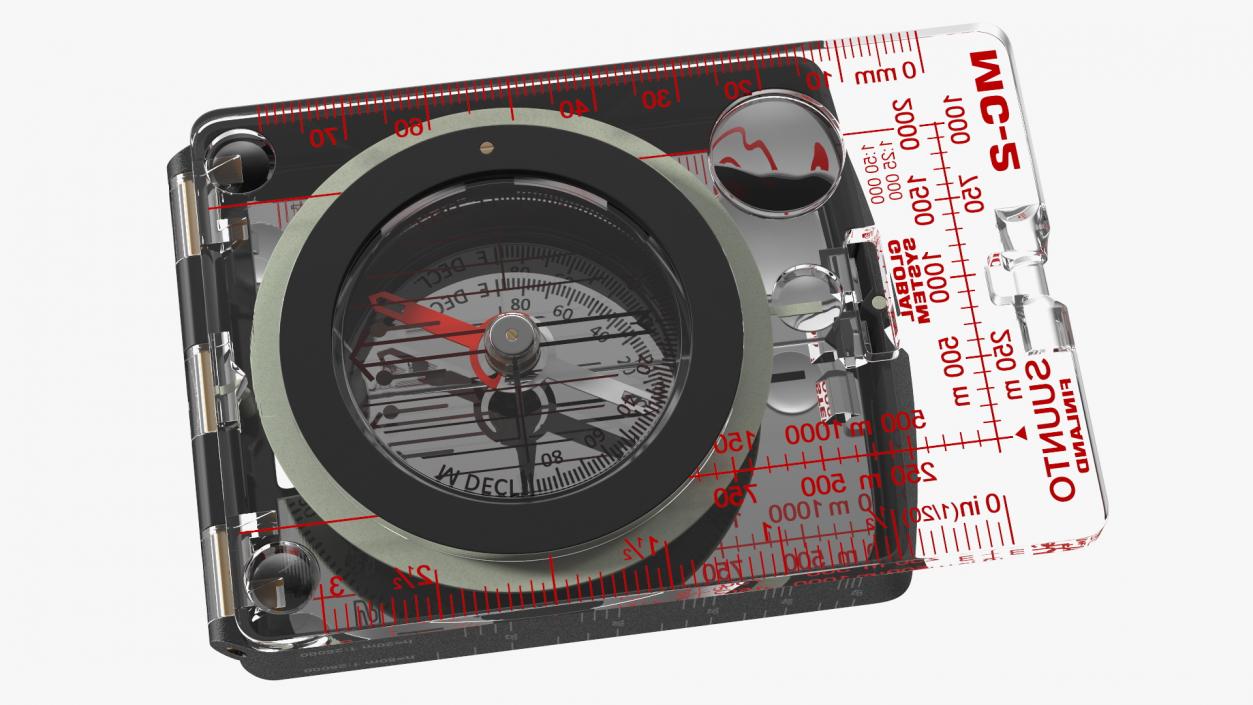 3D model Mirror Sighting Compass Closed