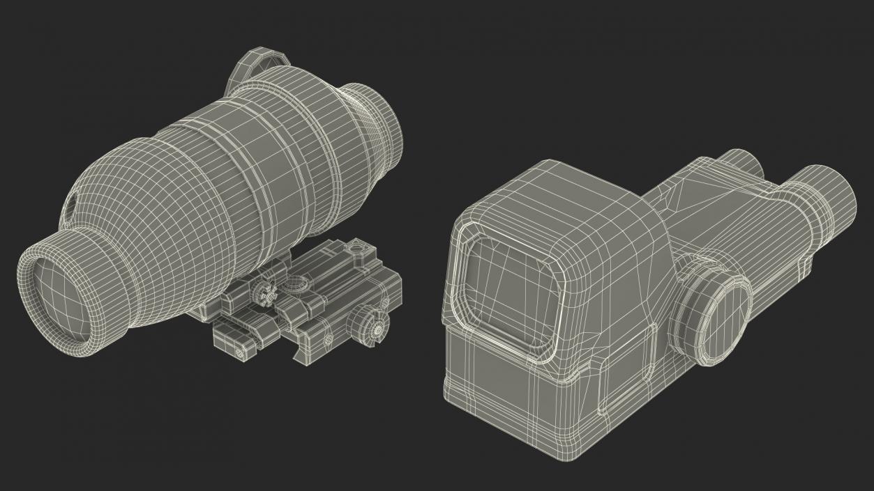 3D Scope Optic for Firearm model