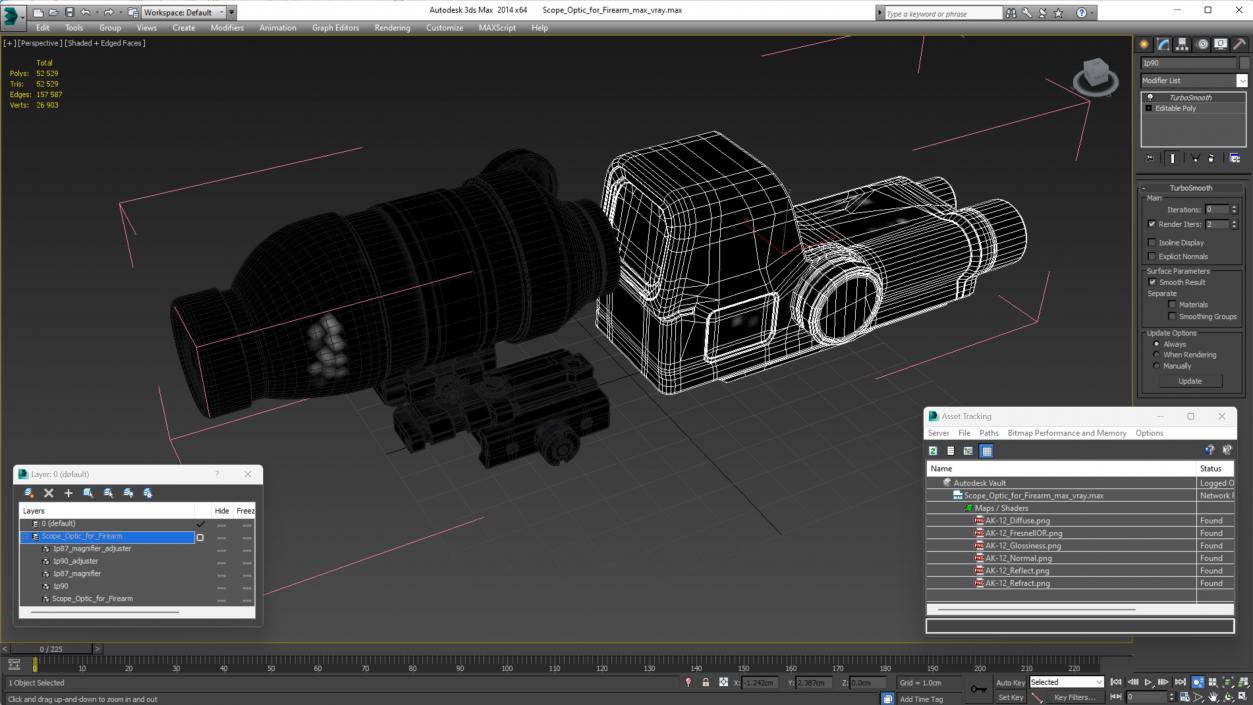 3D Scope Optic for Firearm model