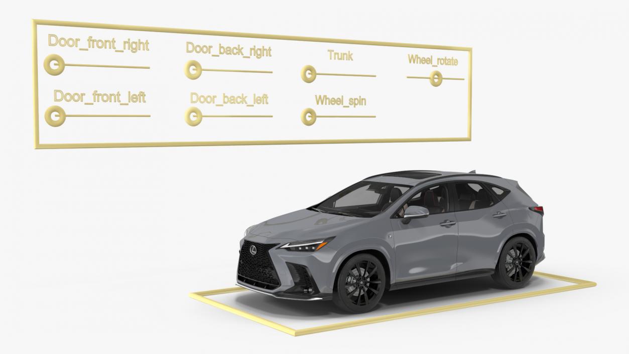 3D New 2024 Lexus NX Hybrid Grey Rigged