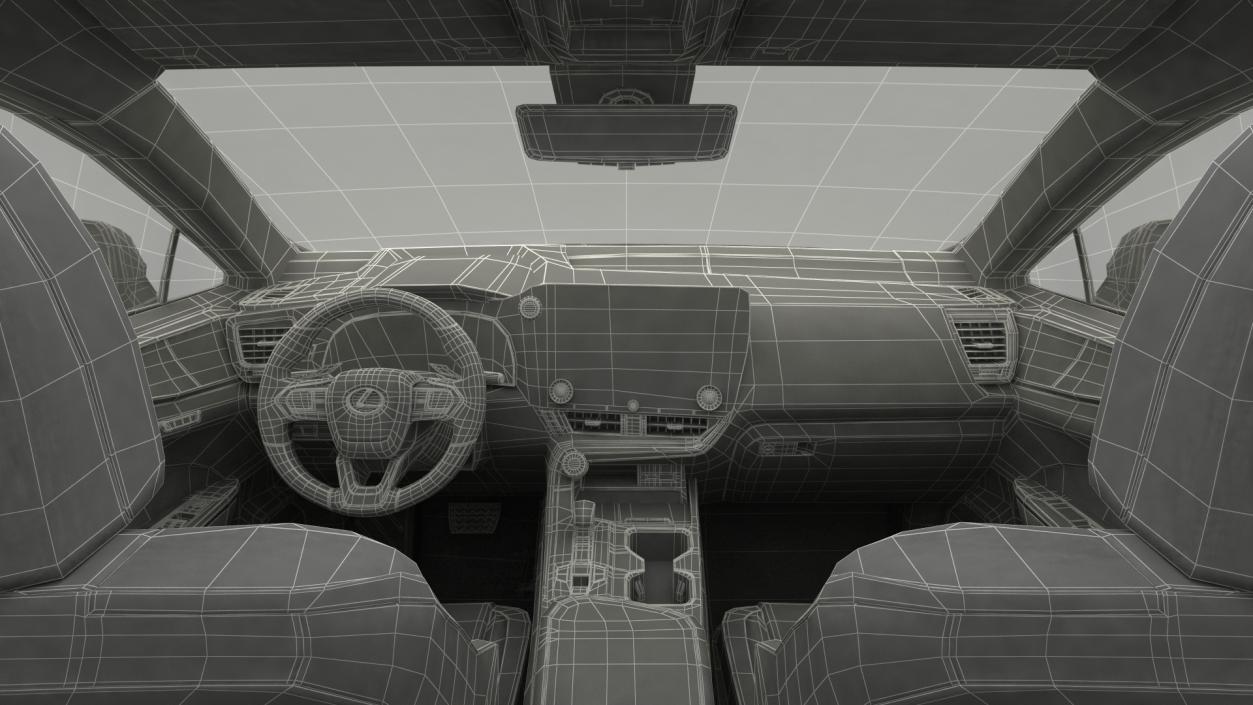 3D New 2024 Lexus NX Hybrid Grey Rigged