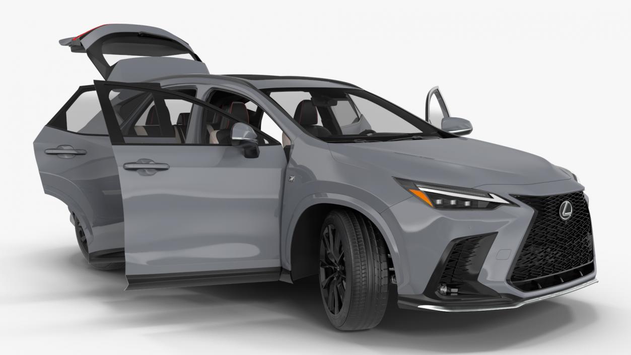 3D New 2024 Lexus NX Hybrid Grey Rigged