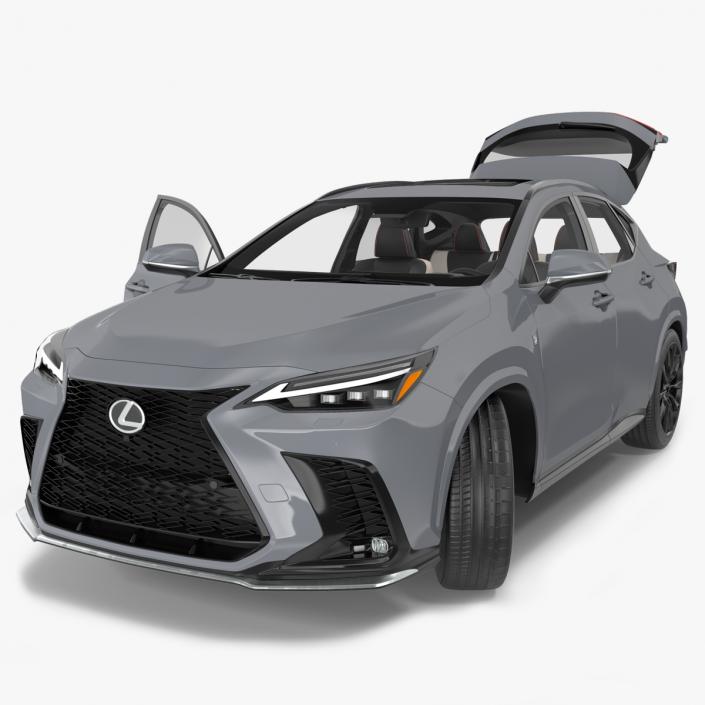 3D New 2024 Lexus NX Hybrid Grey Rigged