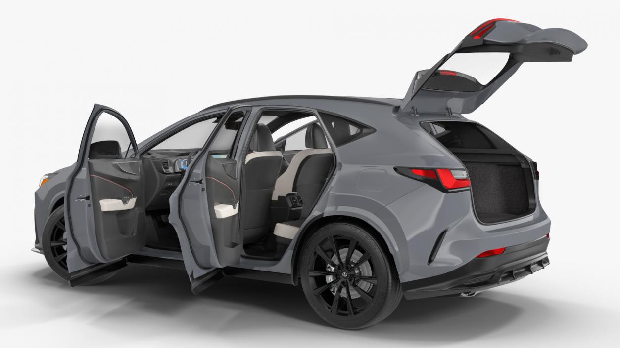 3D New 2024 Lexus NX Hybrid Grey Rigged