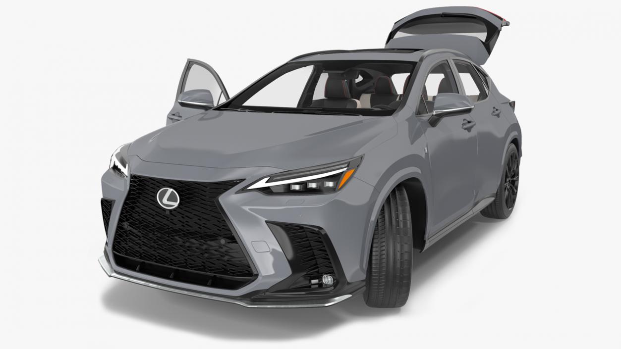 3D New 2024 Lexus NX Hybrid Grey Rigged