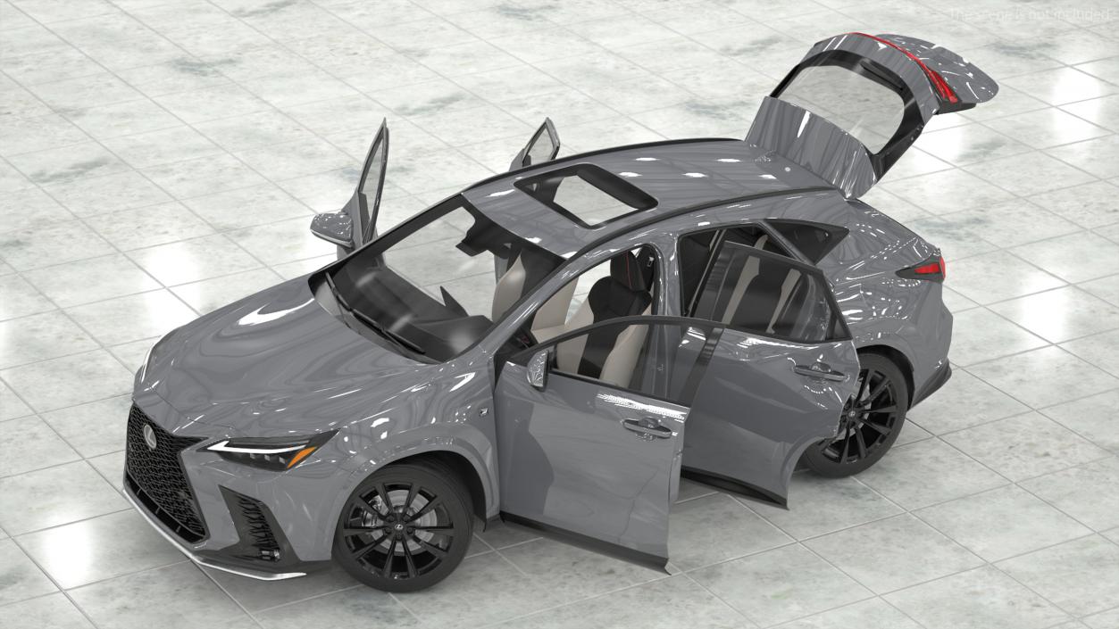 3D New 2024 Lexus NX Hybrid Grey Rigged