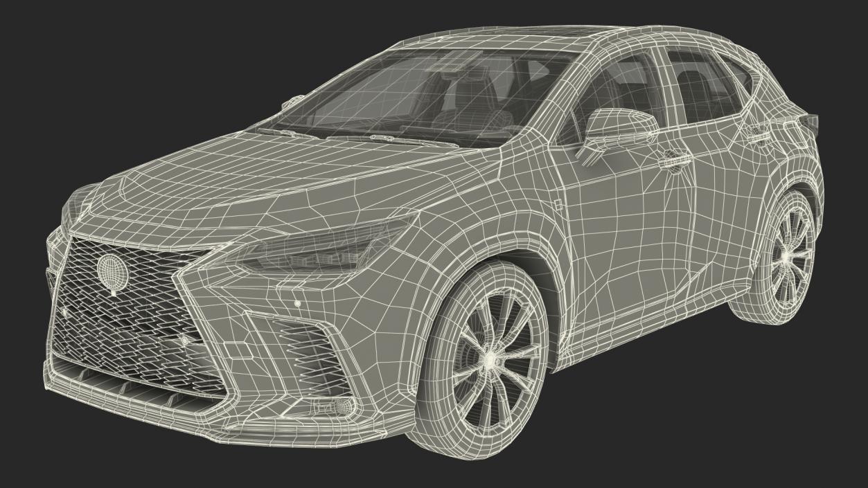 3D New 2024 Lexus NX Hybrid Grey Rigged