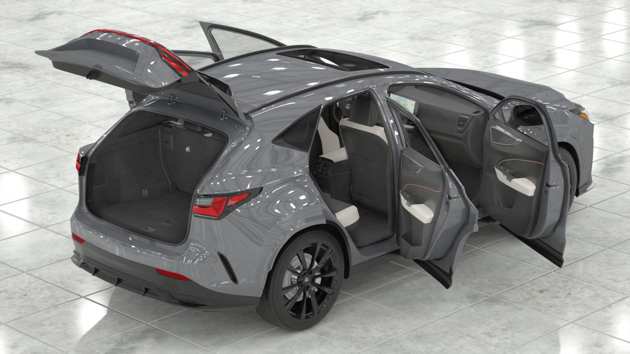 3D New 2024 Lexus NX Hybrid Grey Rigged