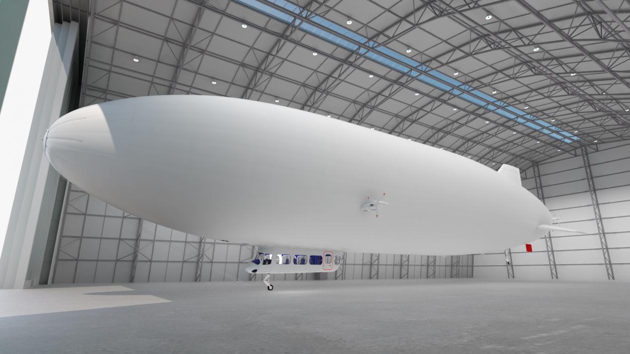 3D model Airship Hangar with Blimp